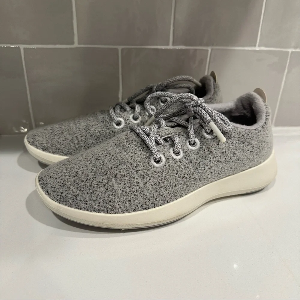 Allbirds Wool Runner Mizzles Shoes Light Gray Merino Wool Sneakers Size 8 Women